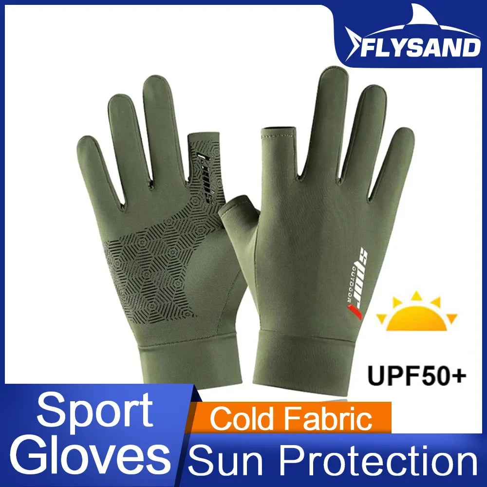 Anti-UV Men Women Fishing Gloves Sunscreen