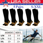 5Pair Copper Compression Socks Women Men