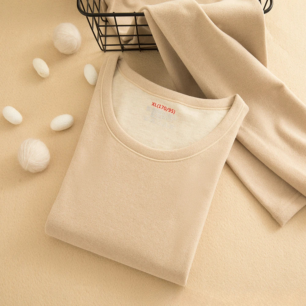 Wool Silk Thermal Underwear Set Double-sided