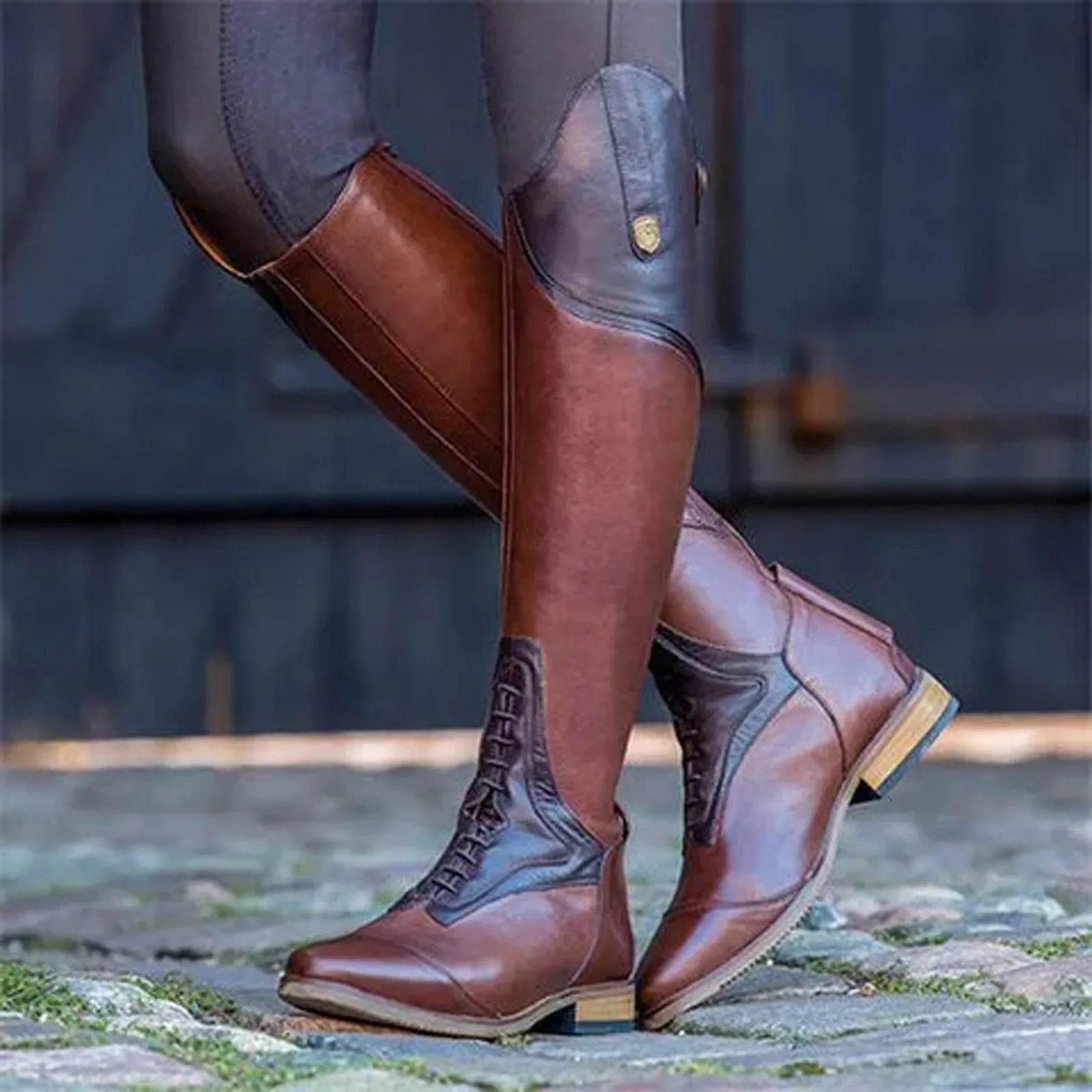Women's Equestrian Boots Leather Knee High
