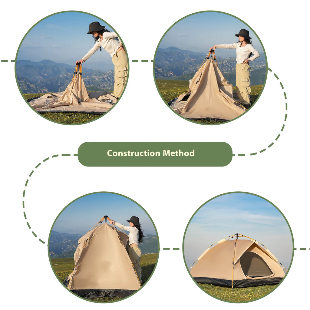 2-4 Person Camping Windproof Tents, Easy To Set Up,