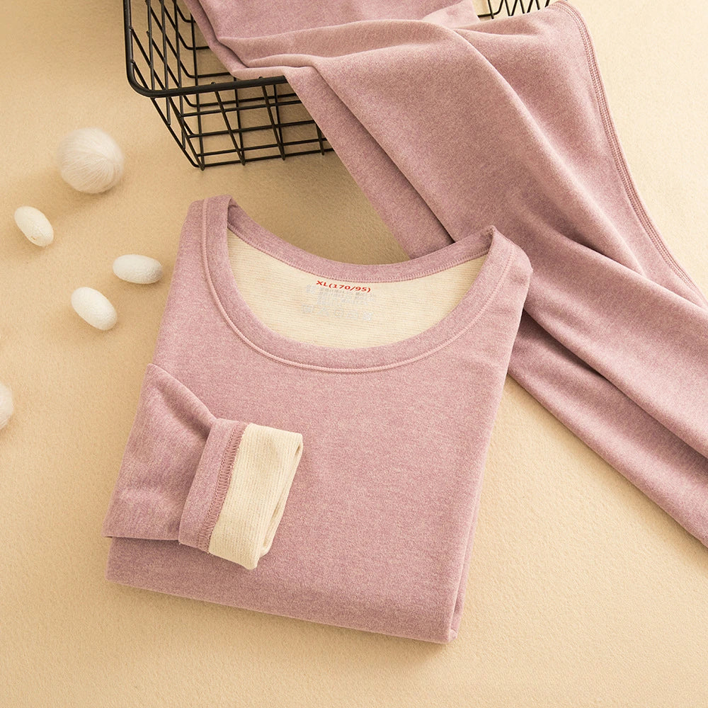 Wool Silk Thermal Underwear Set Double-sided