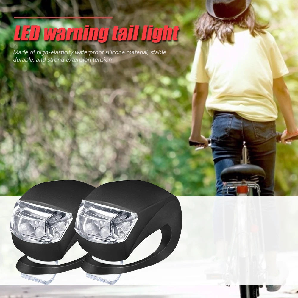 10-20PCS LED Silicone Bicycle Front Rear Light Set