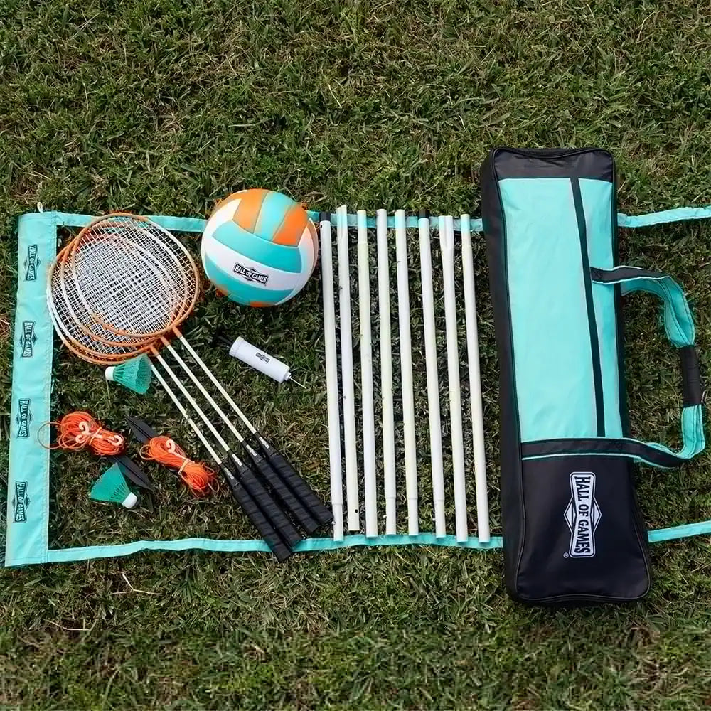 20' Outdoor Volleyball and Badminton Set