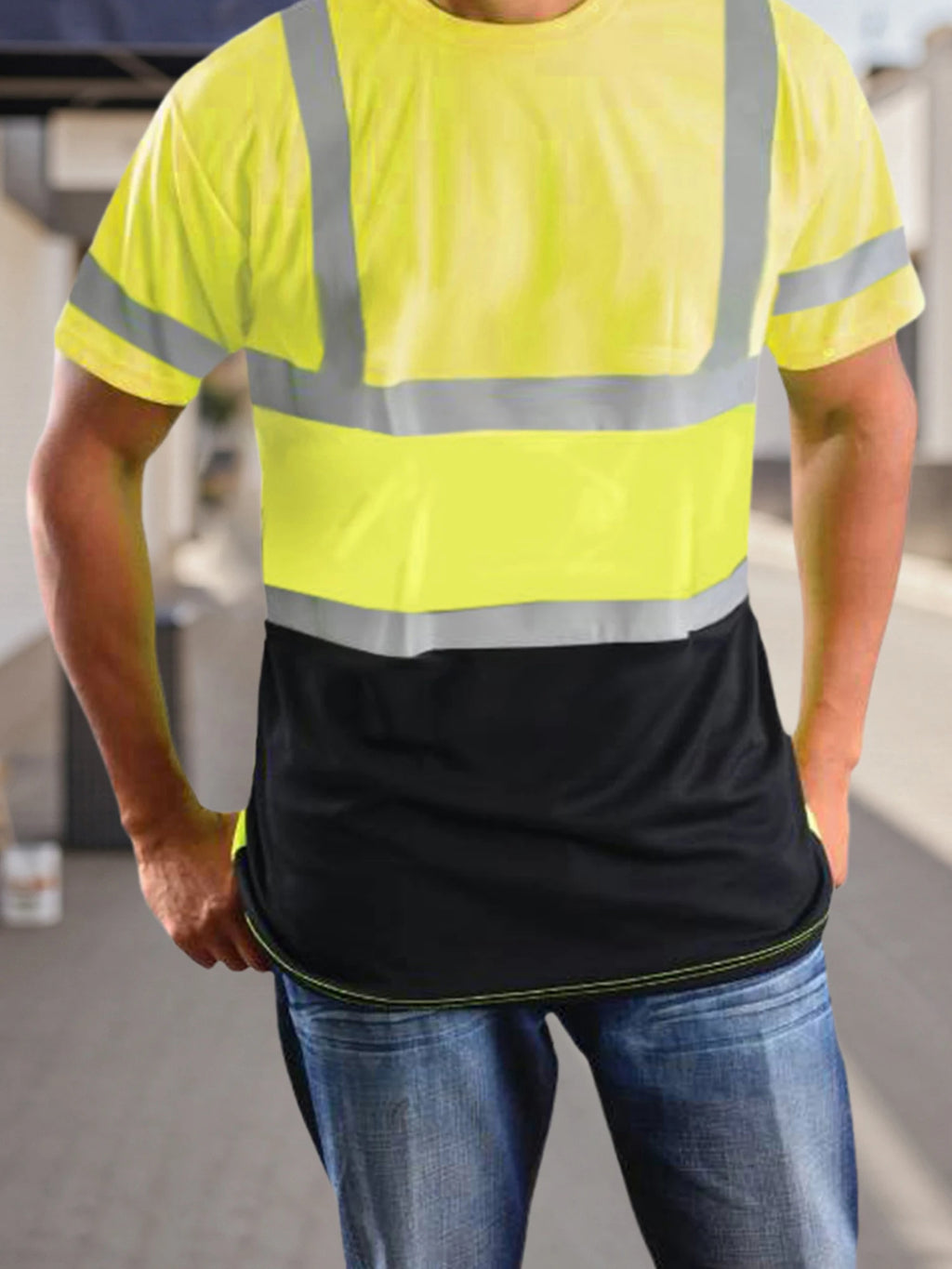 Men s Reflective Safety Short Sleeve Hi Vis
