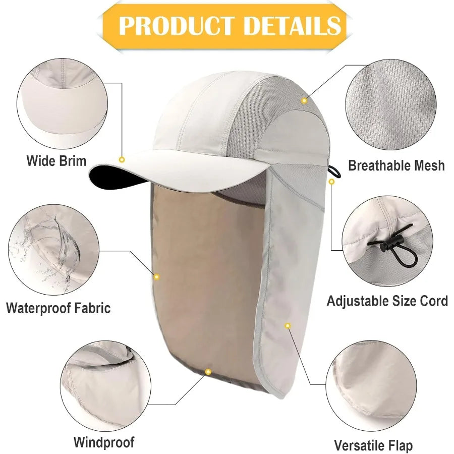 Breathable Mesh UPF 50+ Sun Protection Fishing Hat