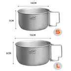 Titanium Camping Pot 1.2L 1.4L Folding Bail Handle