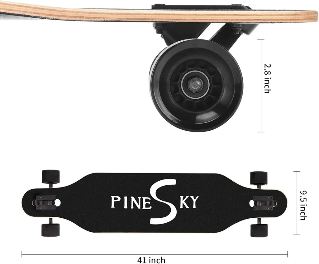 41-Inch Maple Longboard Complete Skateboard for Cruising,