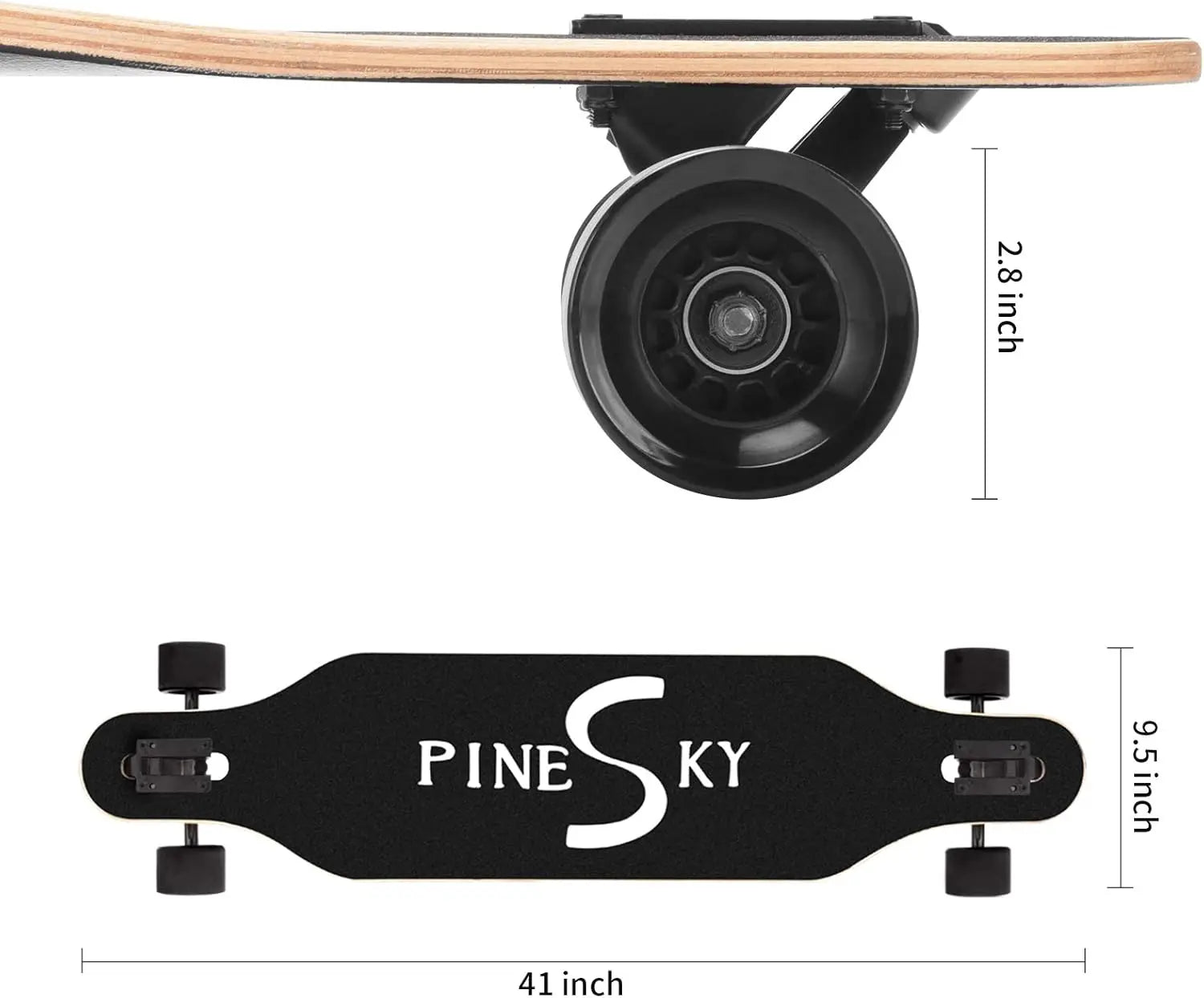 41-Inch Maple Longboard Complete Skateboard for Cruising,