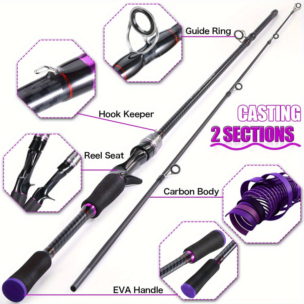 180cm Telescopic Fishing Rod Carbon Fiber, Fast Action