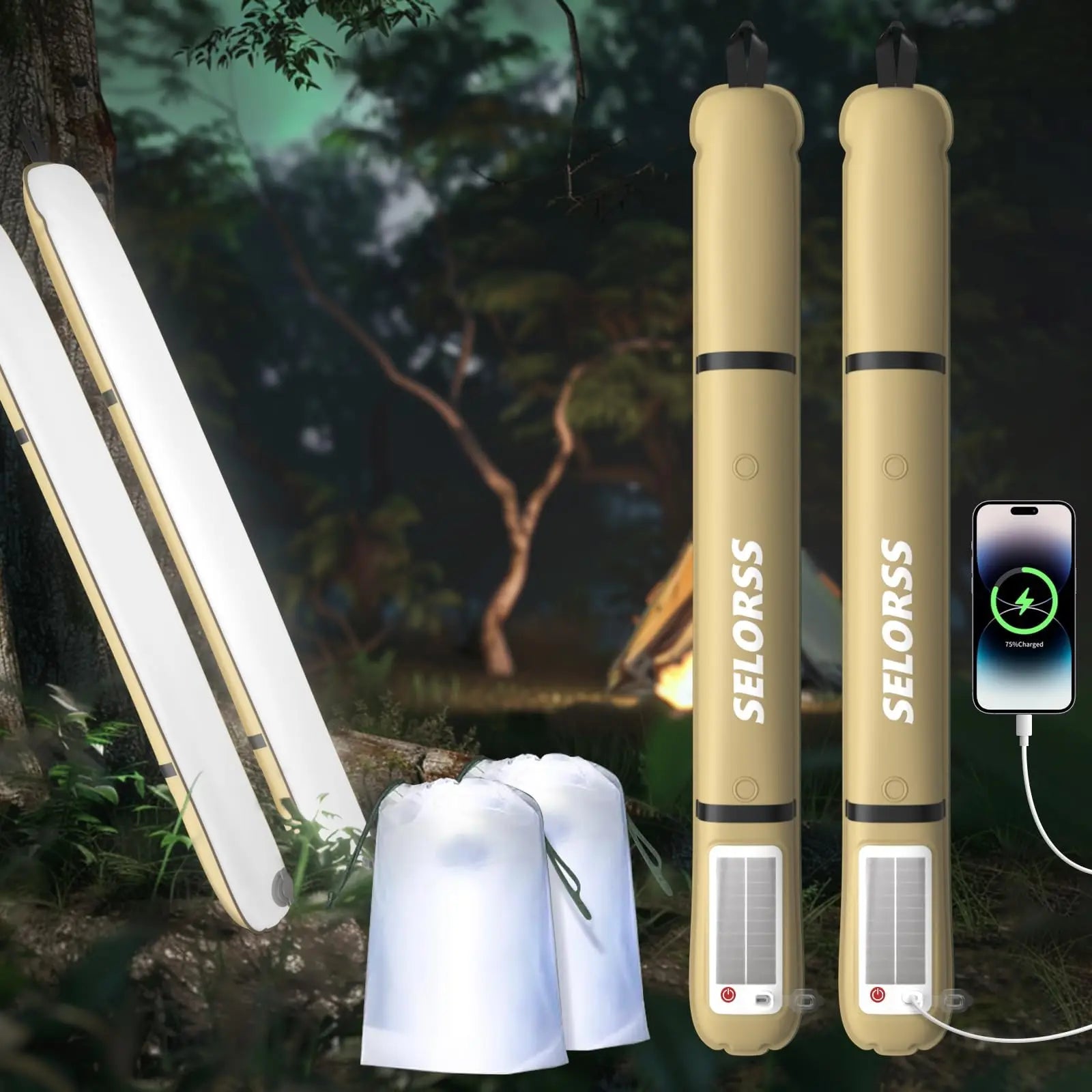 SELORSS Solar Camping Folding Portable Camping Light