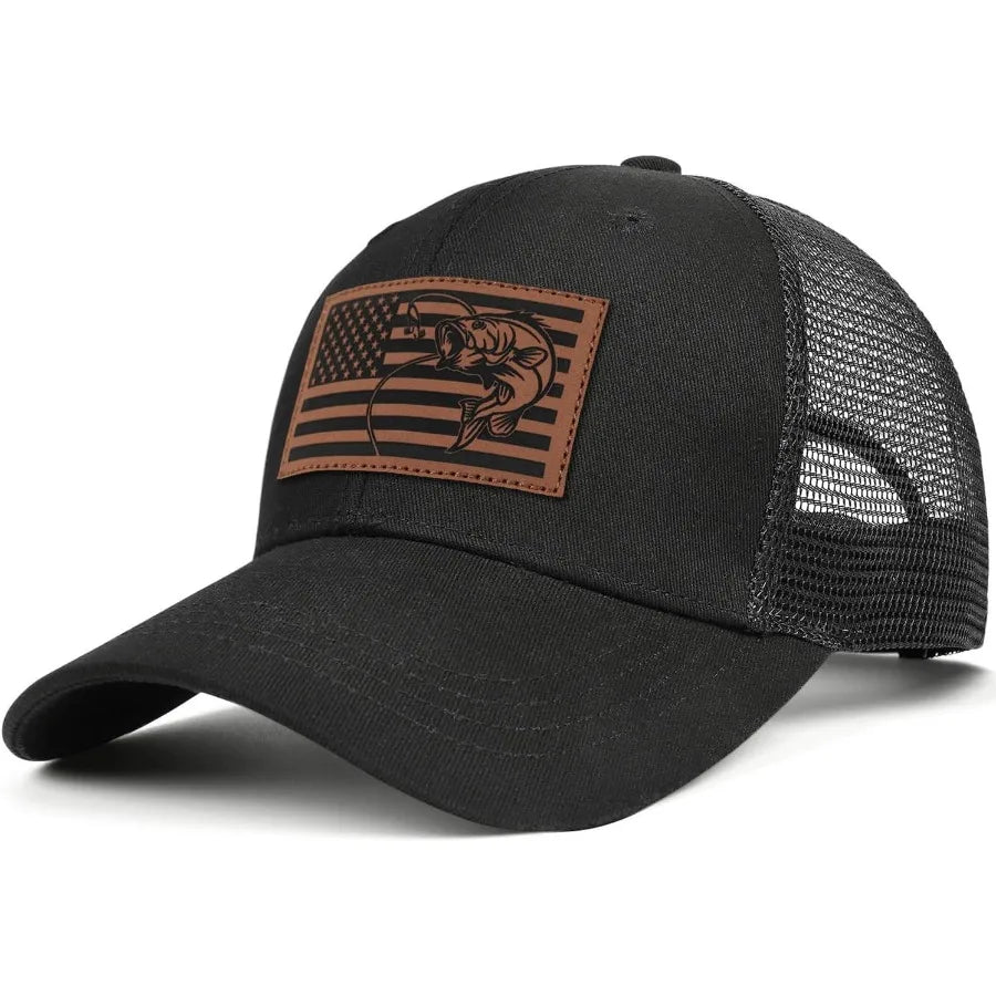 Mens Fishing Gifts American Flag Hat
