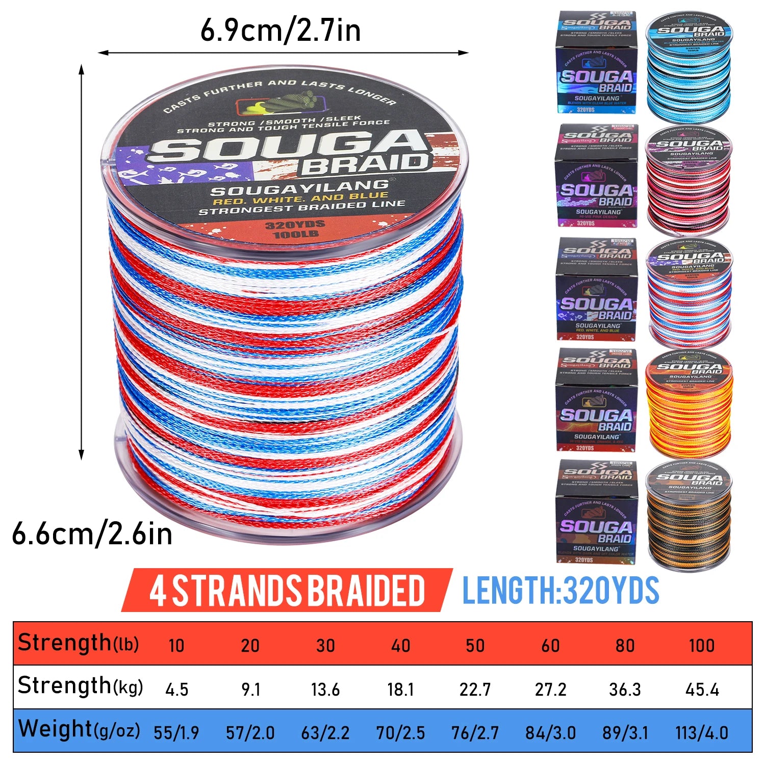 Strand Braided Fishing Line 300M Multifilament Carp Fishing