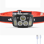Rechargeable Induction Headlight Led Cyclinglight Flashlight Camping