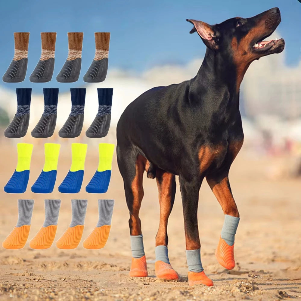 4Pcs Outdoor Pet Dog Boots Paw Protector
