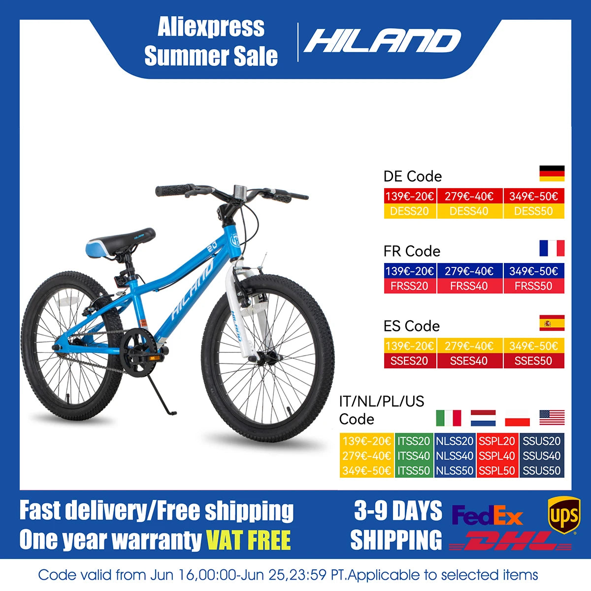 Hiland 20 Inch Kids Mountain Bike