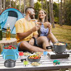 Camping Pot Set Portable Aluminum Cookware Set