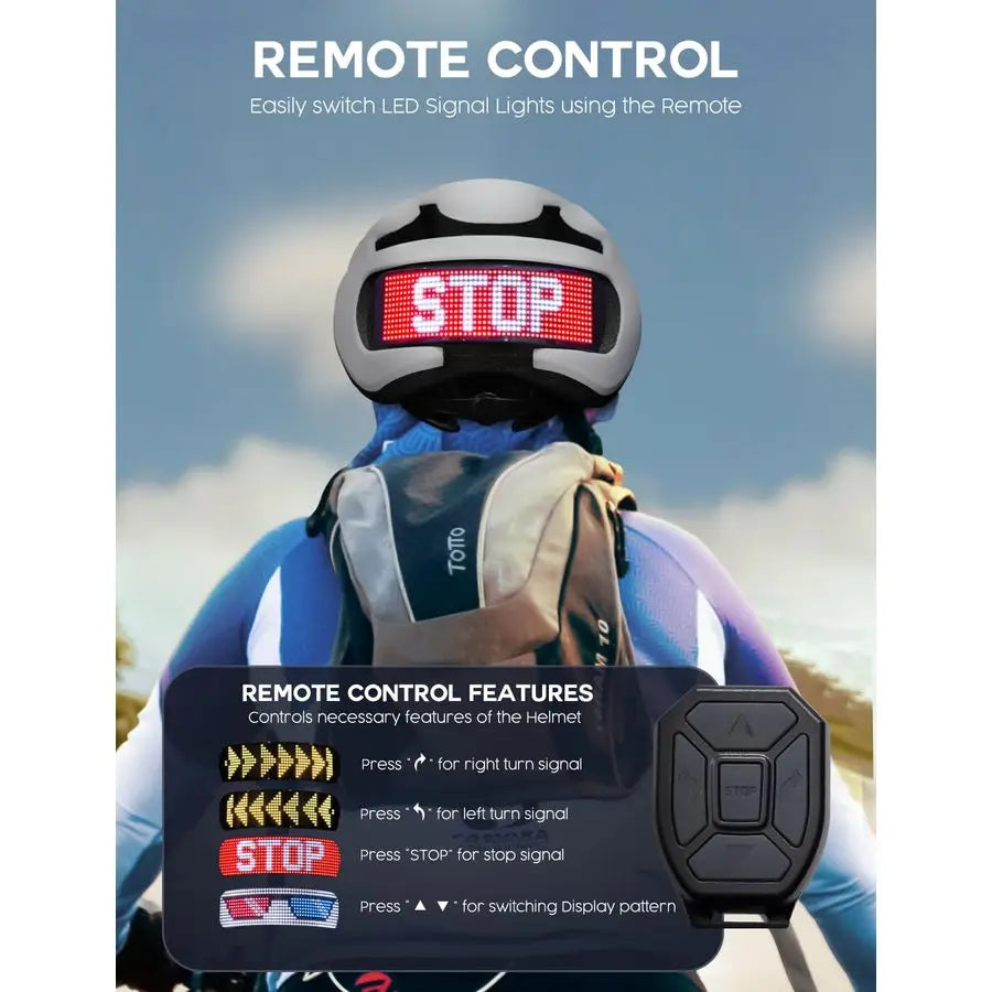 Light Bike Helmet with LED Screen