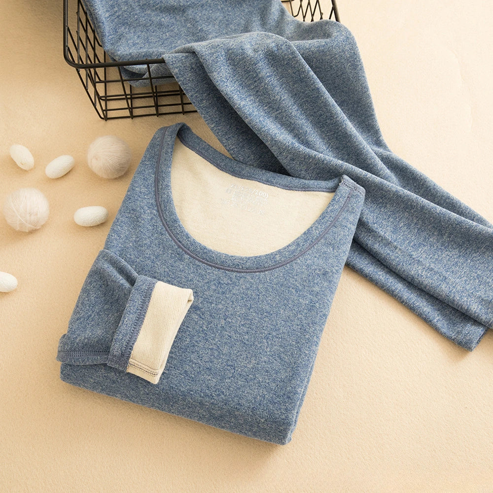 Wool Silk Thermal Underwear Set Double-sided