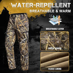 Quiet Hunting Pants Softshell Fleece-Lined Camouflage