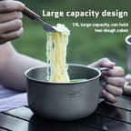 Titanium Camping Pot 1.2L 1.4L Folding Bail Handle
