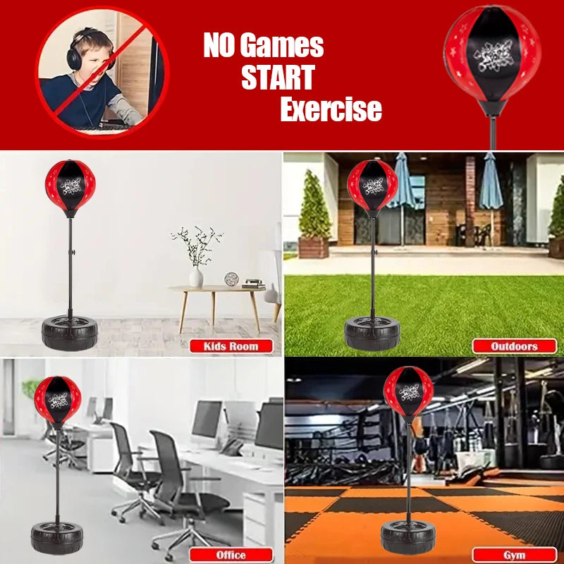 Freestanding Boxing Speed Ball with Gloves