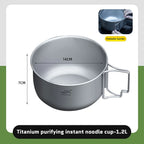 Titanium Camping Pot 1.2L 1.4L Folding Bail Handle