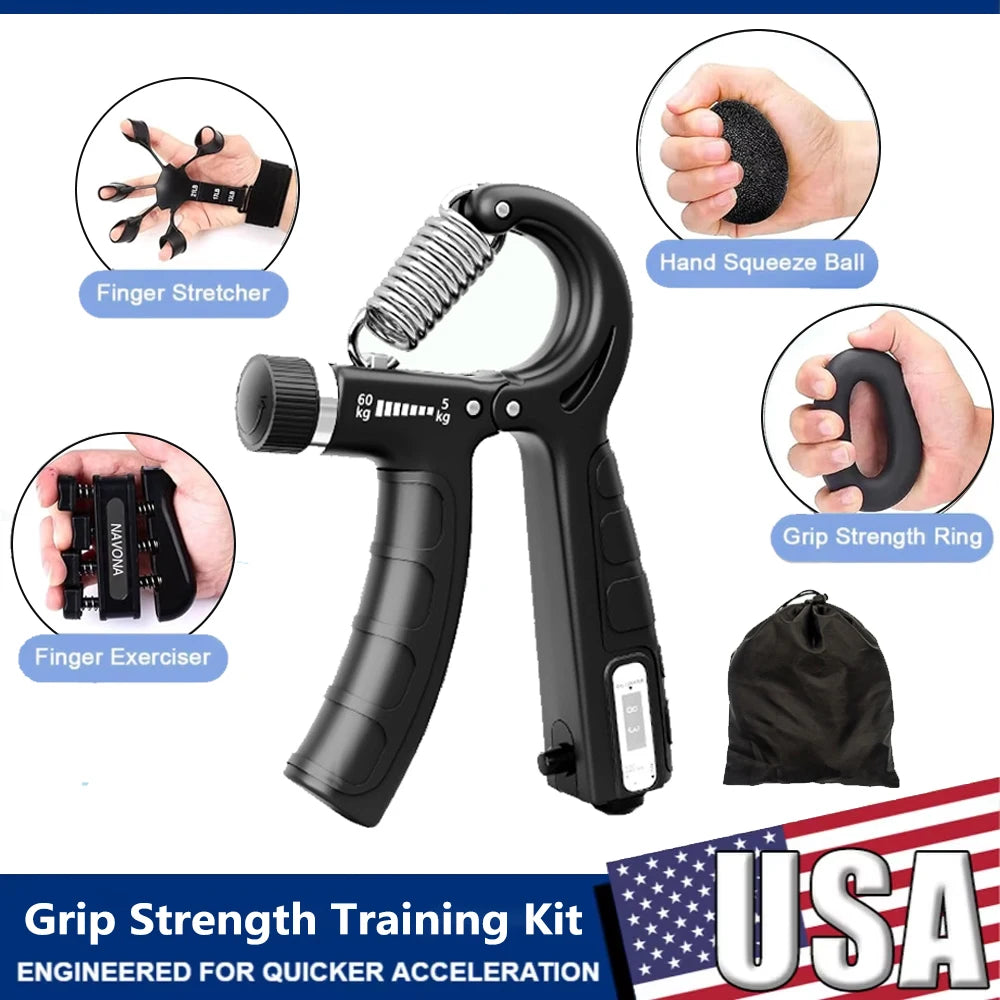 5Pcs Grip Trainer Kit Adjustable Hand Gripper