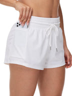 Women's High Waist Running Shorts Side Pocket