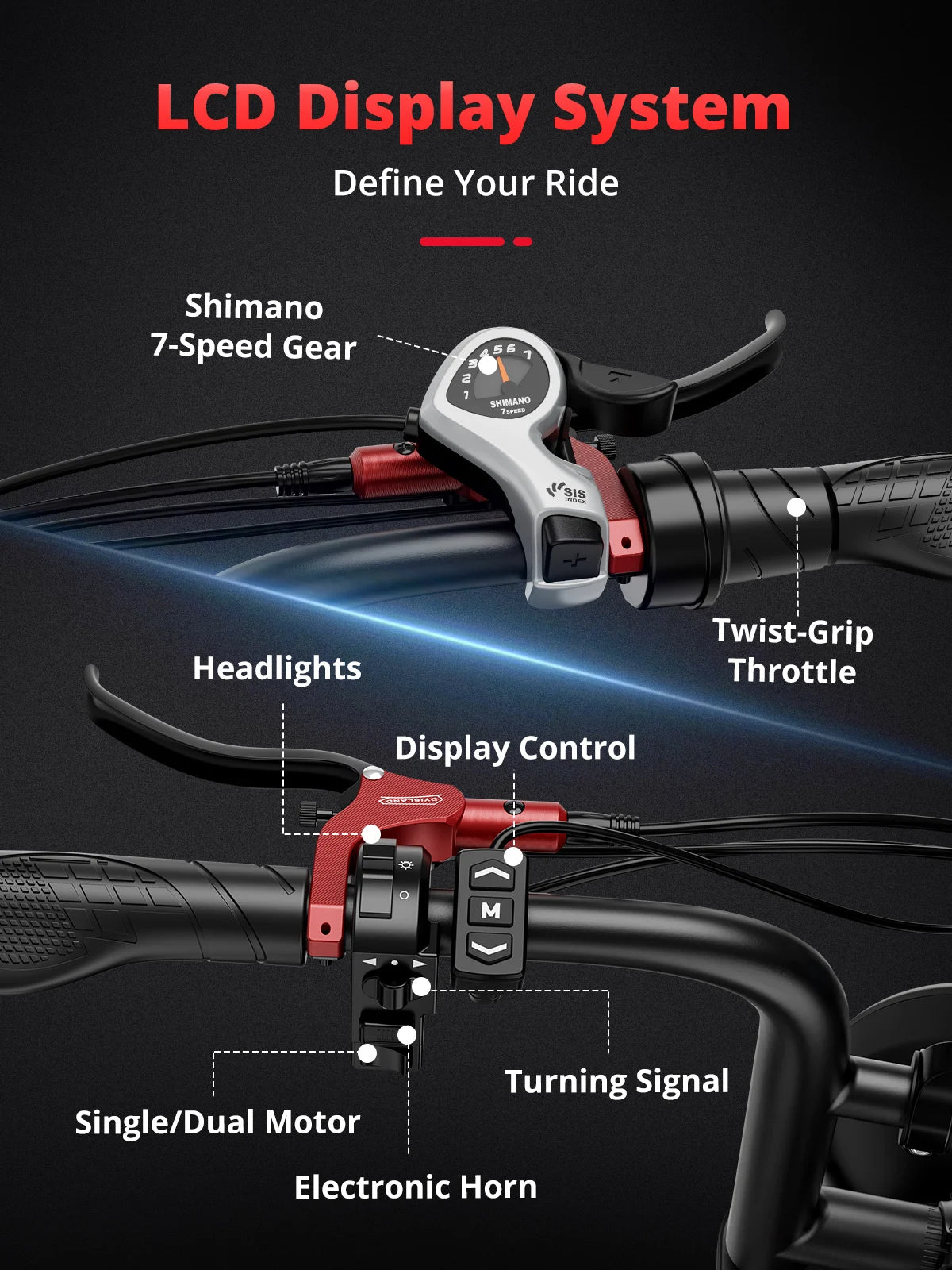 Men 2000W Dual Motor Bicycle 48V 25AH Battery