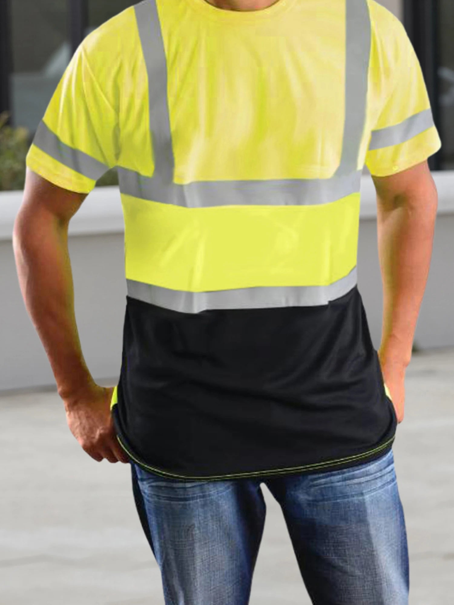 Men s Reflective Safety Short Sleeve Hi Vis