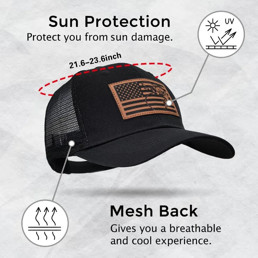 Mens Fishing Gifts American Flag Hat