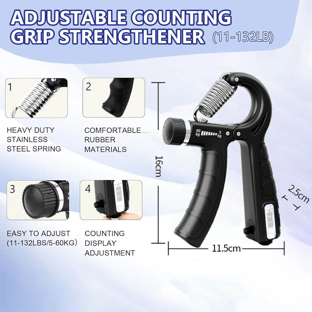 5Pcs Grip Trainer Kit Adjustable Hand Gripper