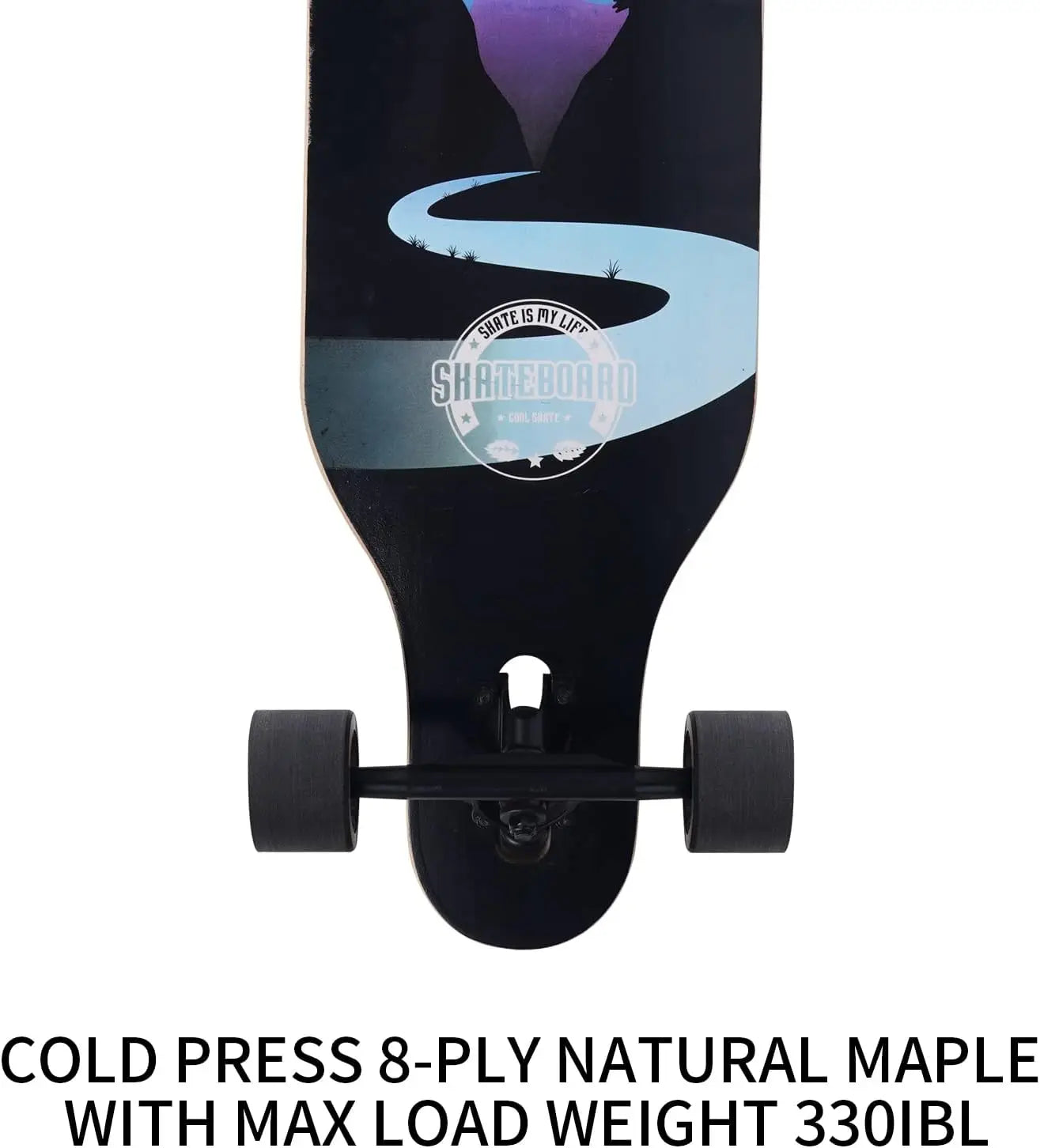 41-Inch Maple Longboard Complete Skateboard for Cruising,
