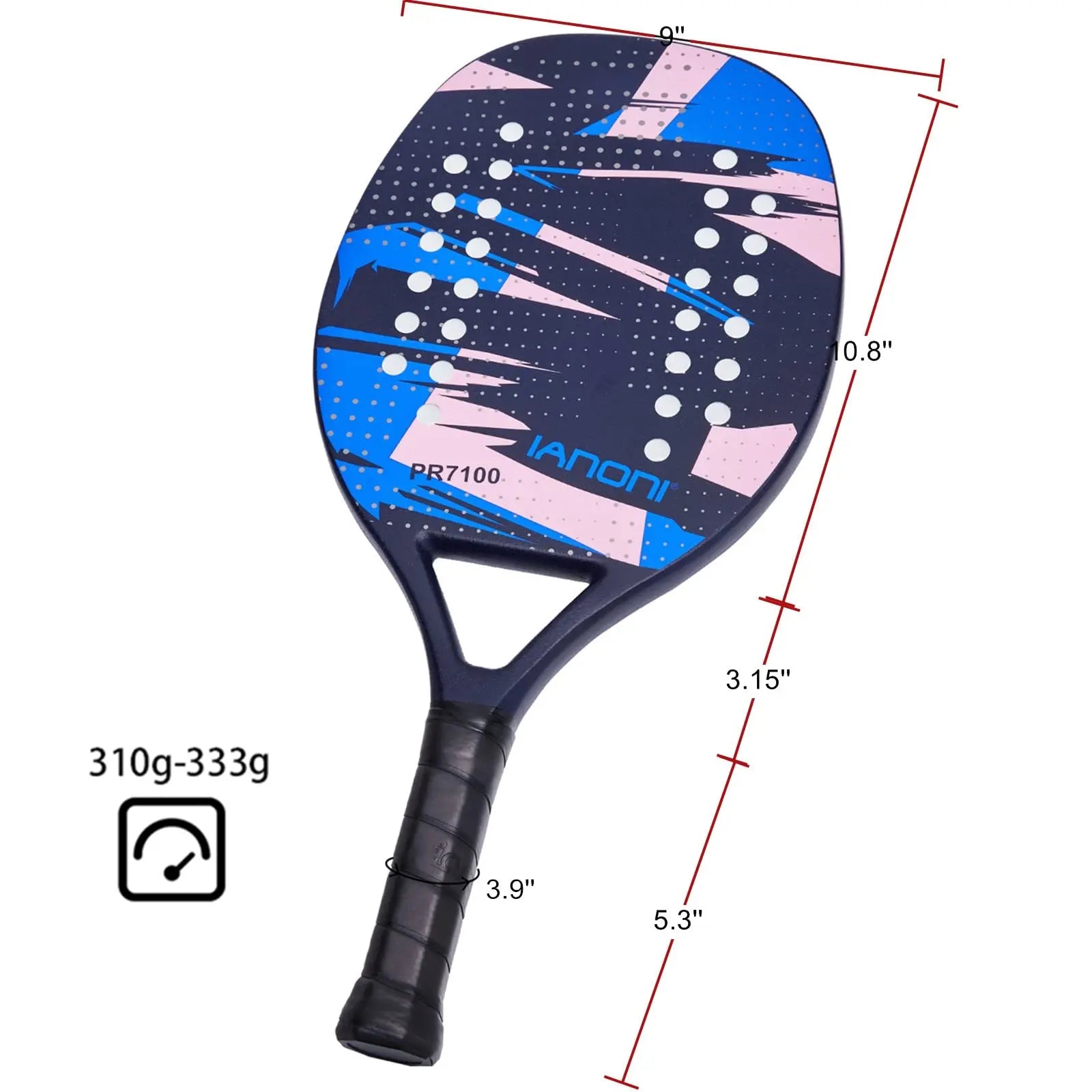 Beach Tennis Racket,Carbon Fiber Grit Face