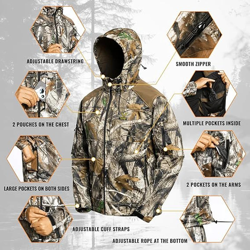 Quiet Hunting Suit Camouflage Softshell Clothes Clothing