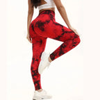2pcs Women'S Seamless Tie-DyeHigh Waisted Hip