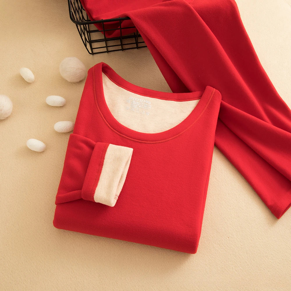 Wool Silk Thermal Underwear Set Double-sided