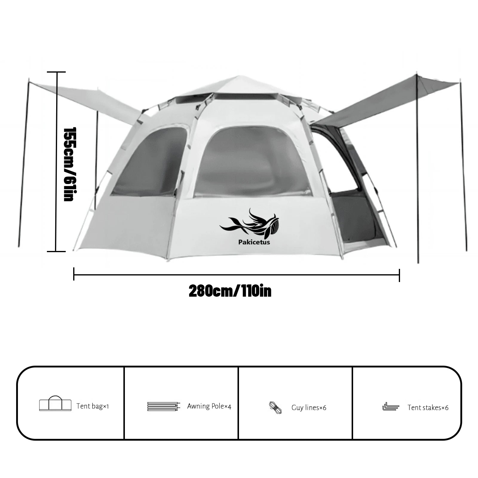 Spherical Hexagonal Camping Tent - Quick-Set Design