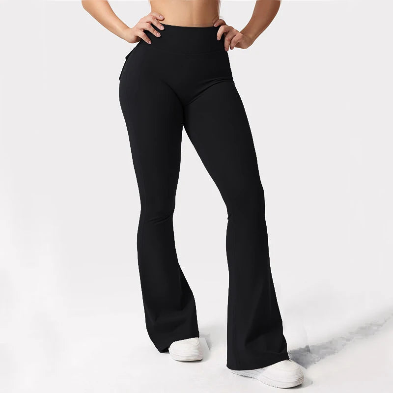 Women's Yoga Flare Trousers, High-Waisted