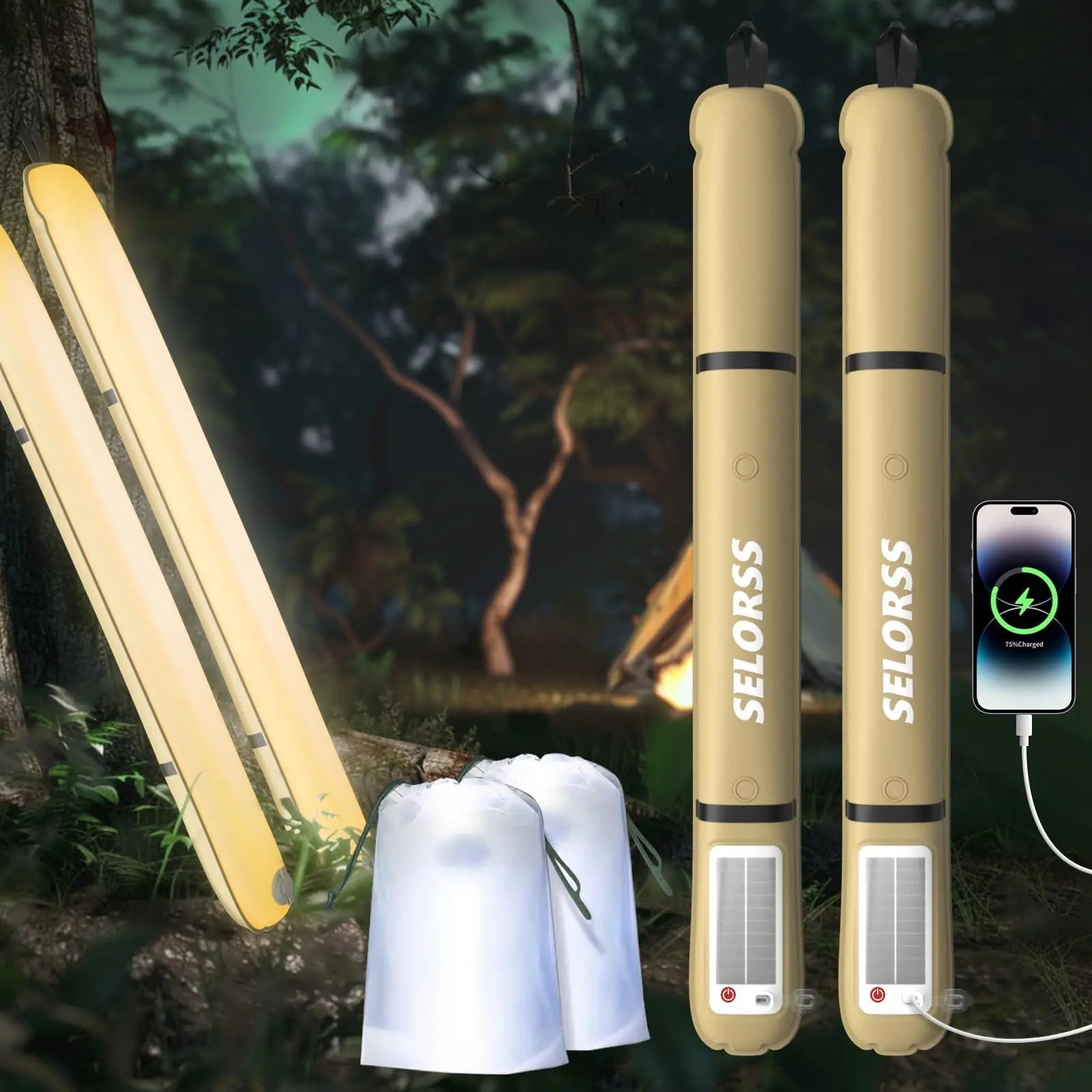 SELORSS Solar Camping Folding Portable Camping Light