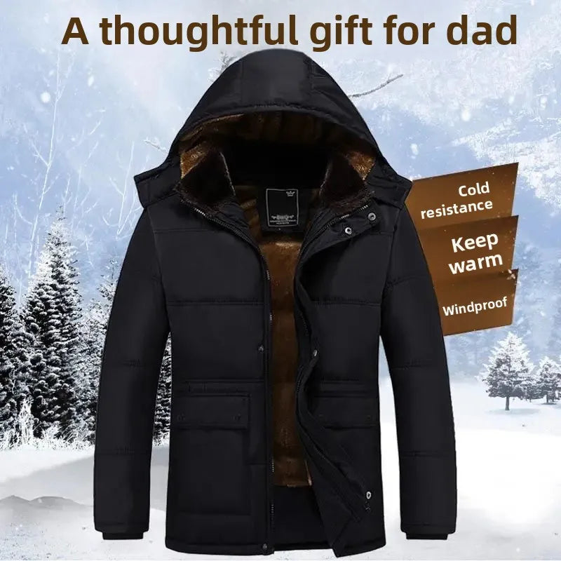 Fleece Winter Jacket for Middle-Aged,Elderly