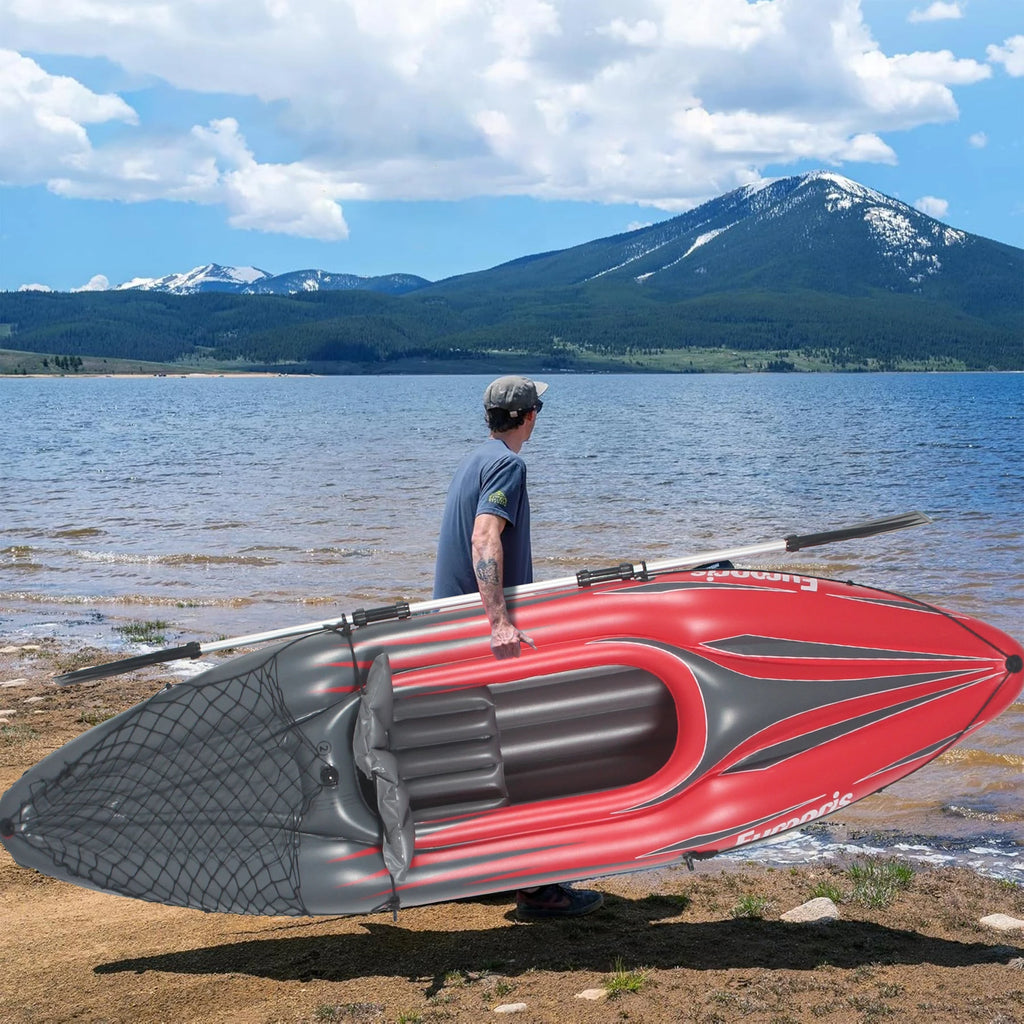 Inflatable Red Kayak Fishing Boat