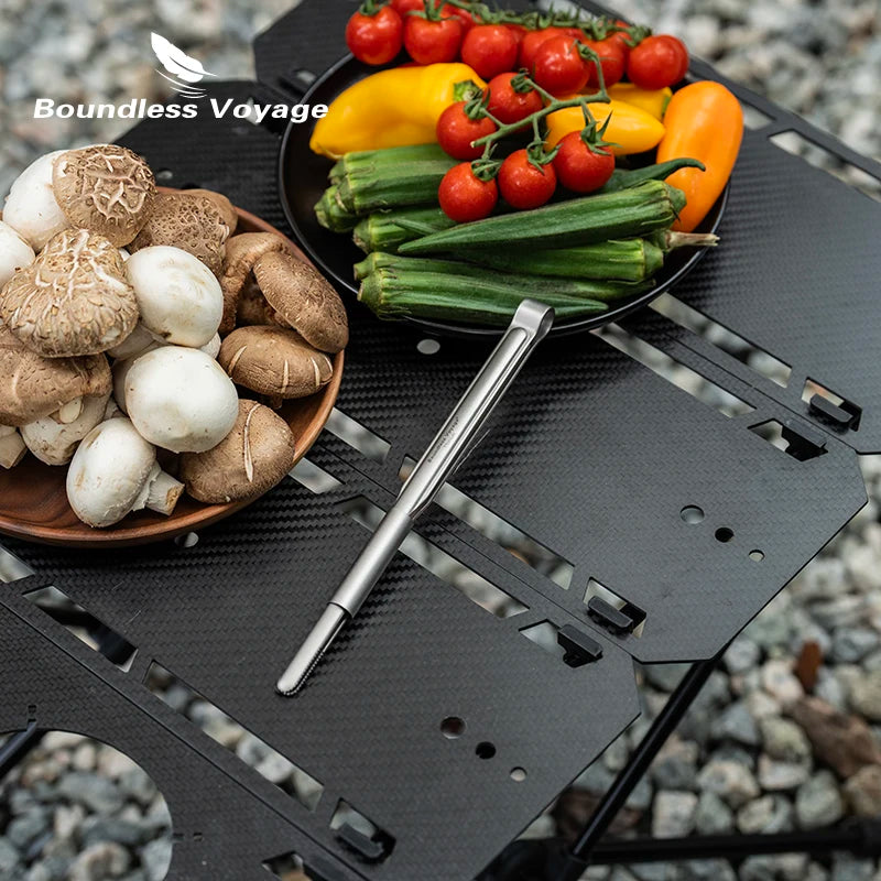 Boundless Voyage Titanium BBQ Tongs Ultralight Food