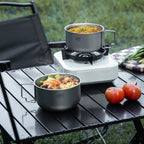 Titanium Camping Pot 1.2L 1.4L Folding Bail Handle
