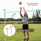 20' Outdoor Volleyball and Badminton Set