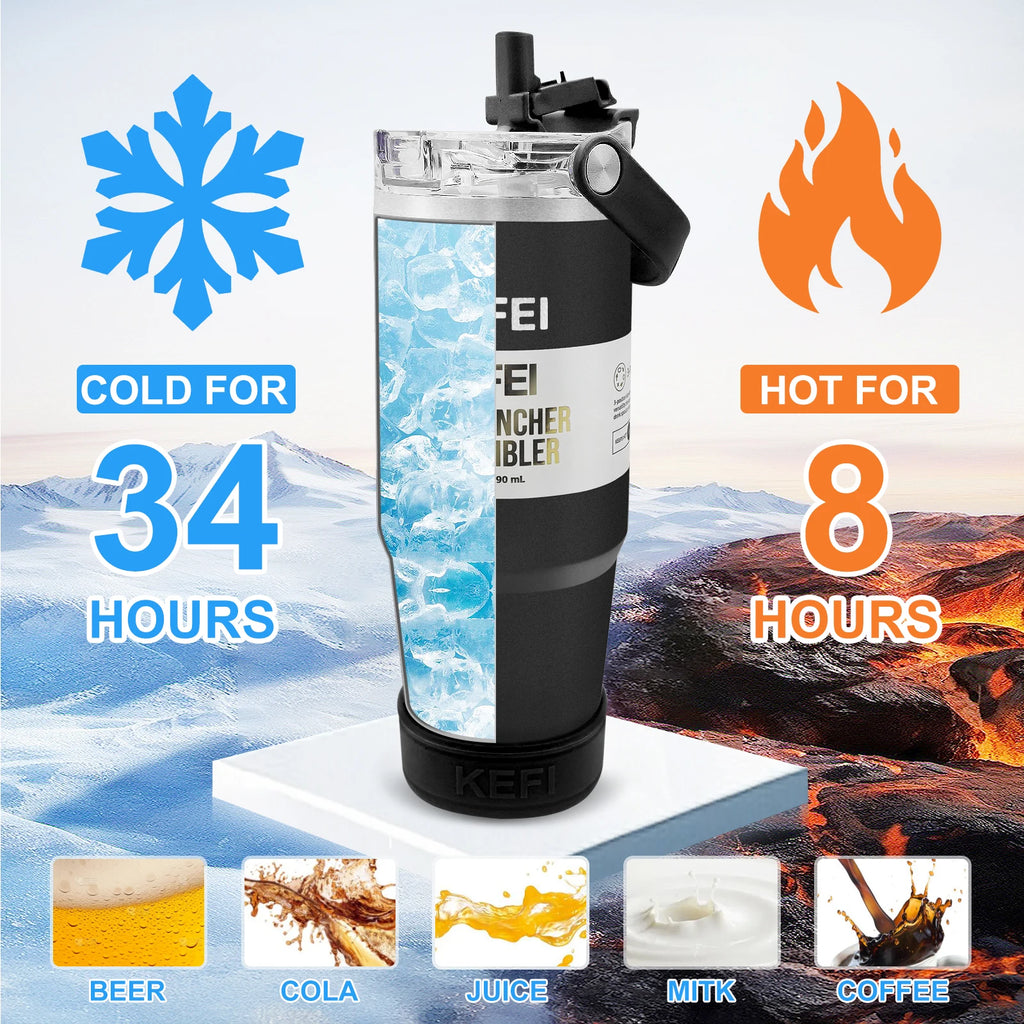 30oz Solid Color Double Wall Stainless Tumbler,