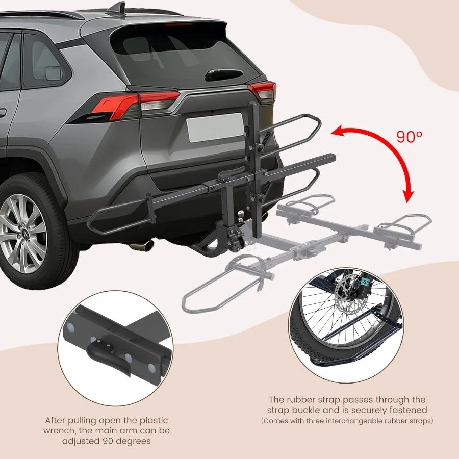 Heavyduty foldable trike hitch rack