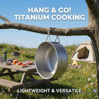 Titanium Camping Pot 1.2L 1.4L Folding Bail Handle