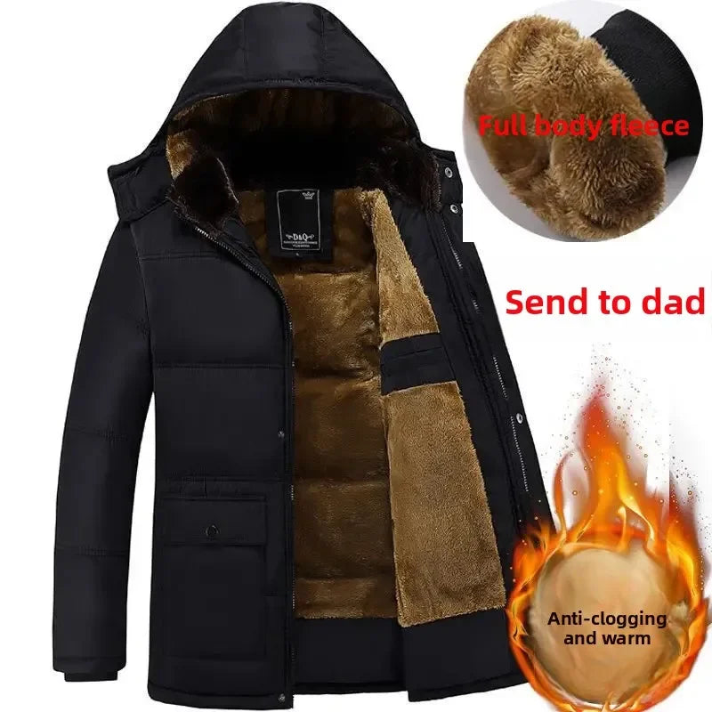 Fleece Winter Jacket for Middle-Aged,Elderly